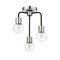 Z-Lite Neutra 3 Light Semi Flush Mount, Matte Black + Polished Nickel & Clear 621-3SF-MB-PN - alternate 2